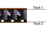 Two sound tracks on a Super8 film