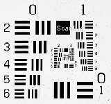 USAF 1951 Test-Target zur Messung der Auflösung eines Scanners